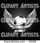 Winged Soccer Ball with a Blank Banner