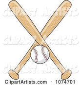 Wooden Baseball Bats and Ball Logo