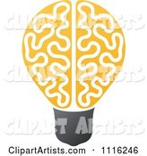 Yellow Brain Light Bulb