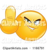 Yellow Emoticon Smiley Holding up His Middle Finger