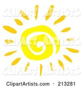 Yellow Painted Style Spiral Sun