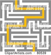 Yellow Path Leading Through a Maze - Version 2