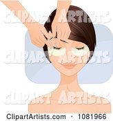 Young Woman with Collagen Eye Pads Getting Eyelash Extensions