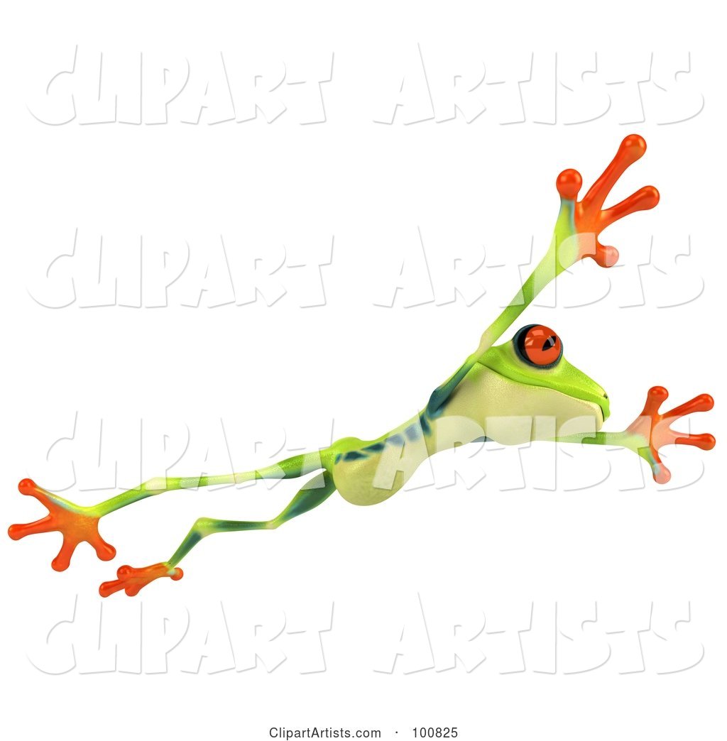 Argie Frog Facing Right and Leaping