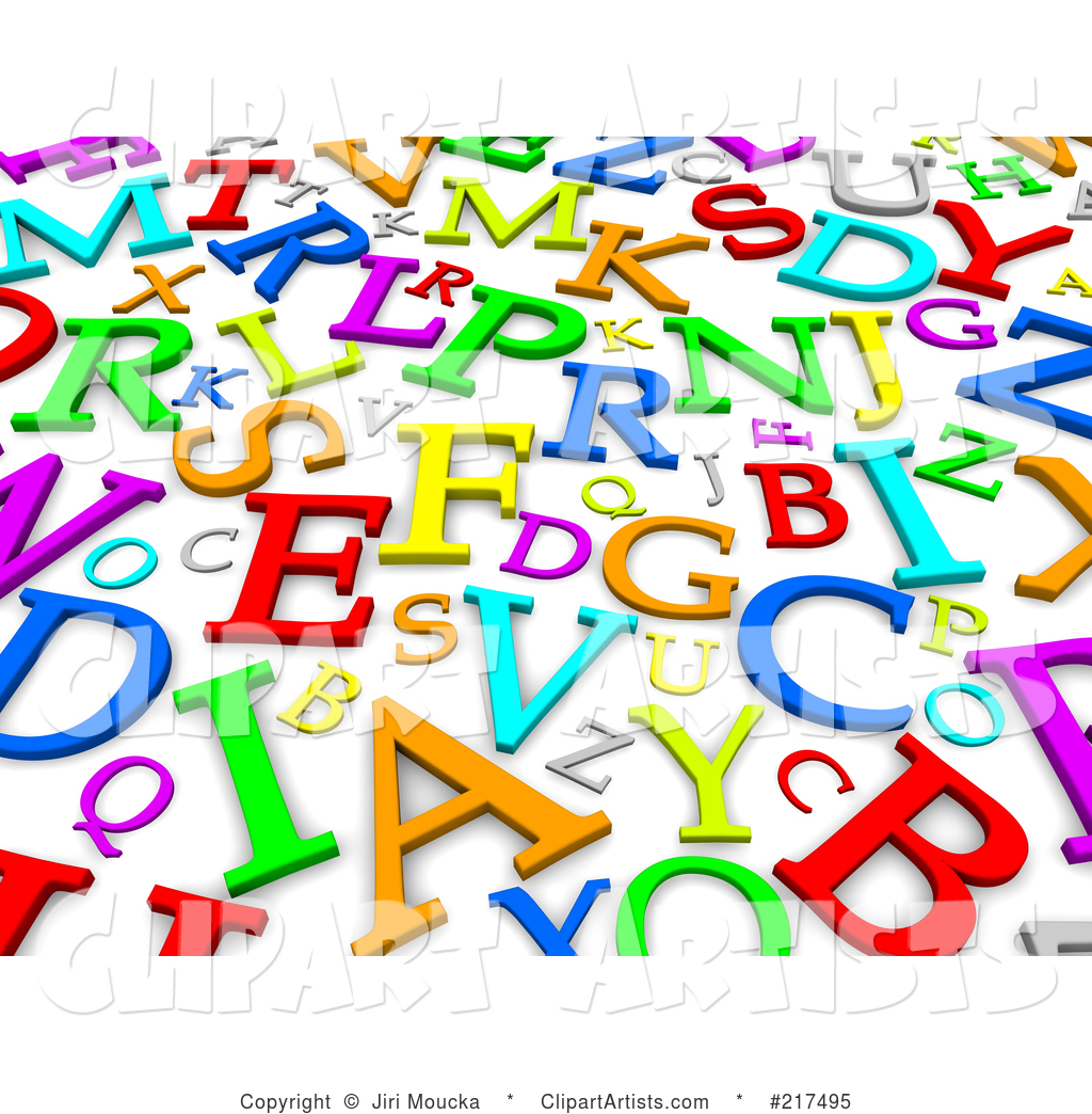 Background of Colorful Letters on White