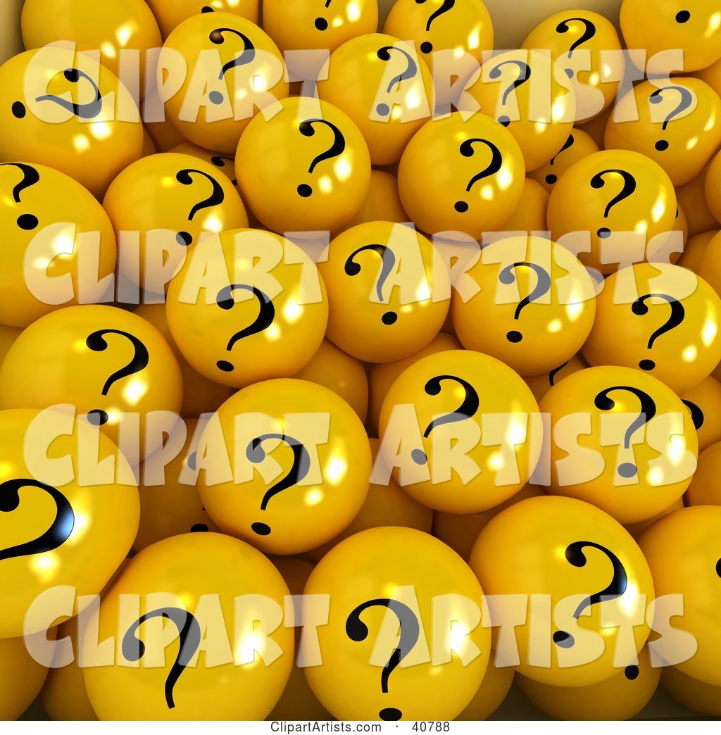 Background of Yellow Question Mark Balls