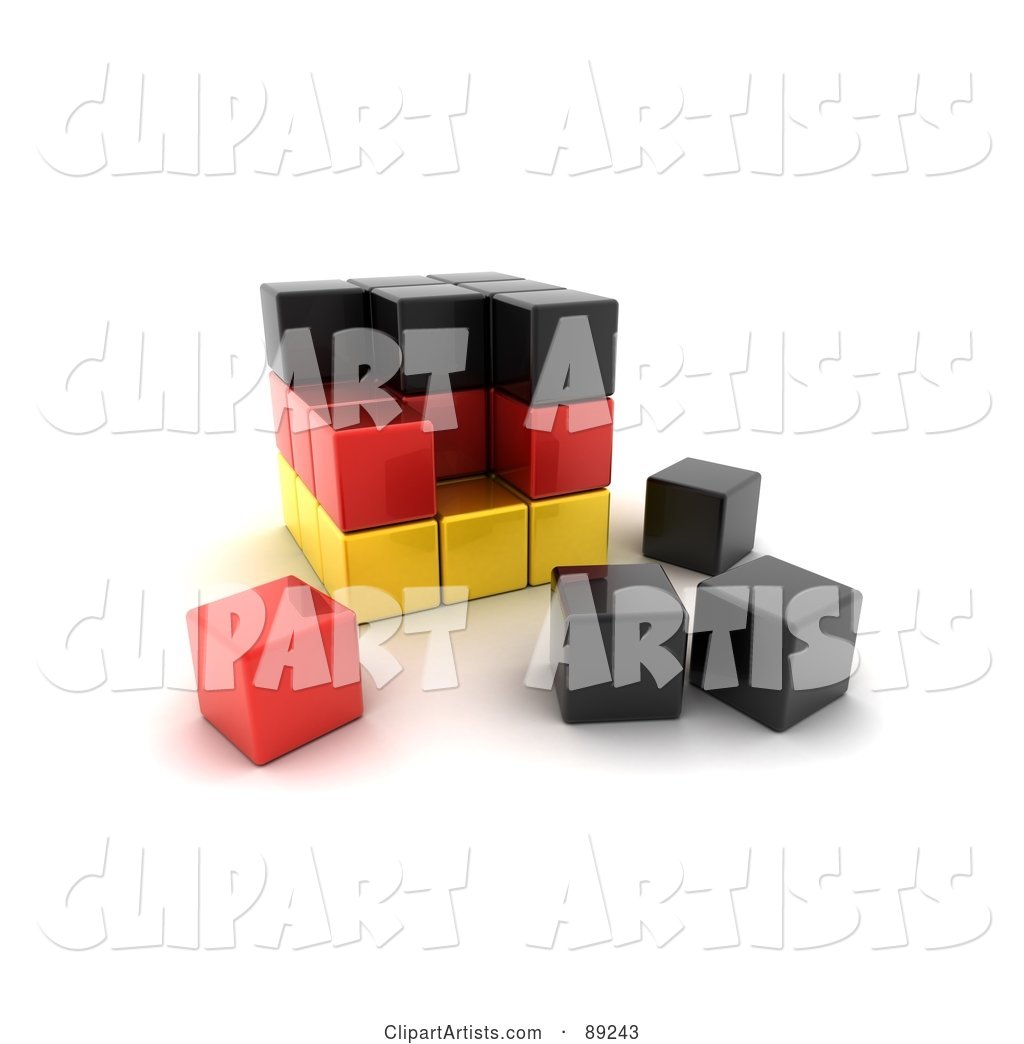 Black, Red and Yellow German Puzzle Cube