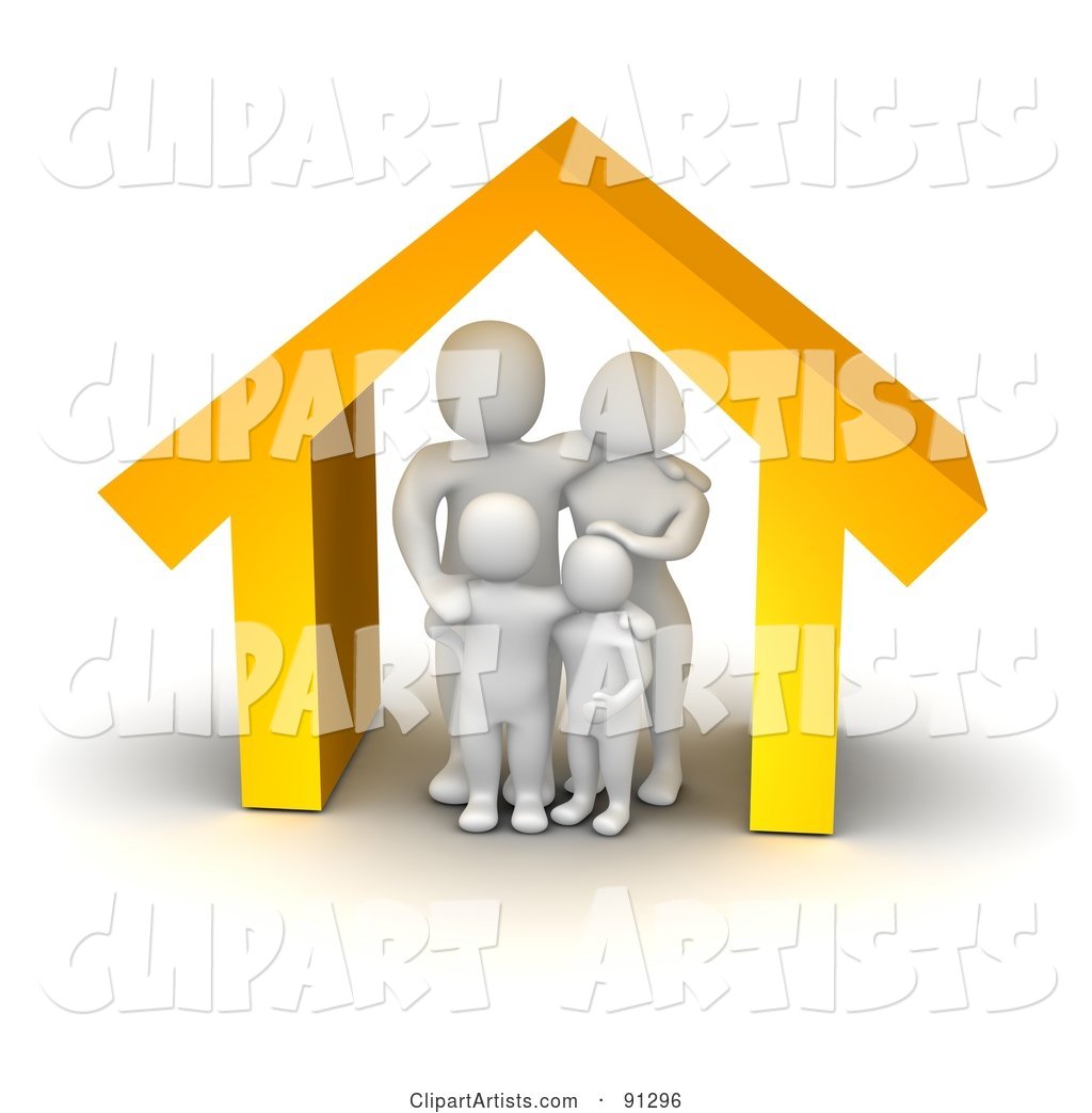 Blanco Family Standing Under an Orange House