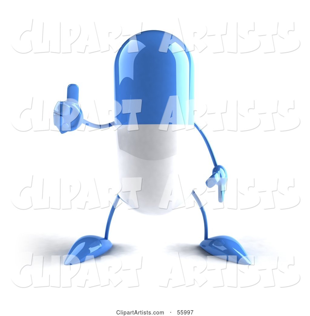 Blue Pill Character Giving the Thumbs up - Version 1