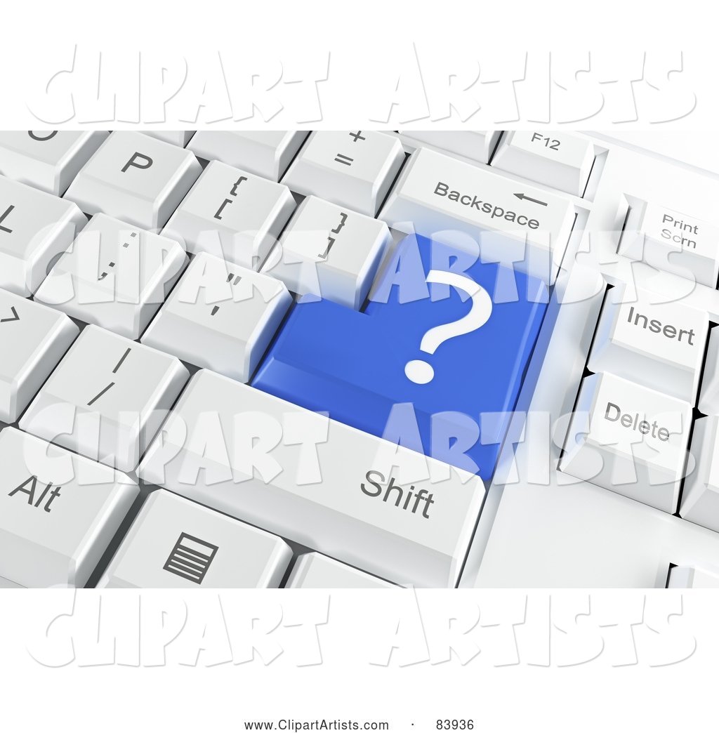 Blue Question Mark Button on a Computer Keyboard