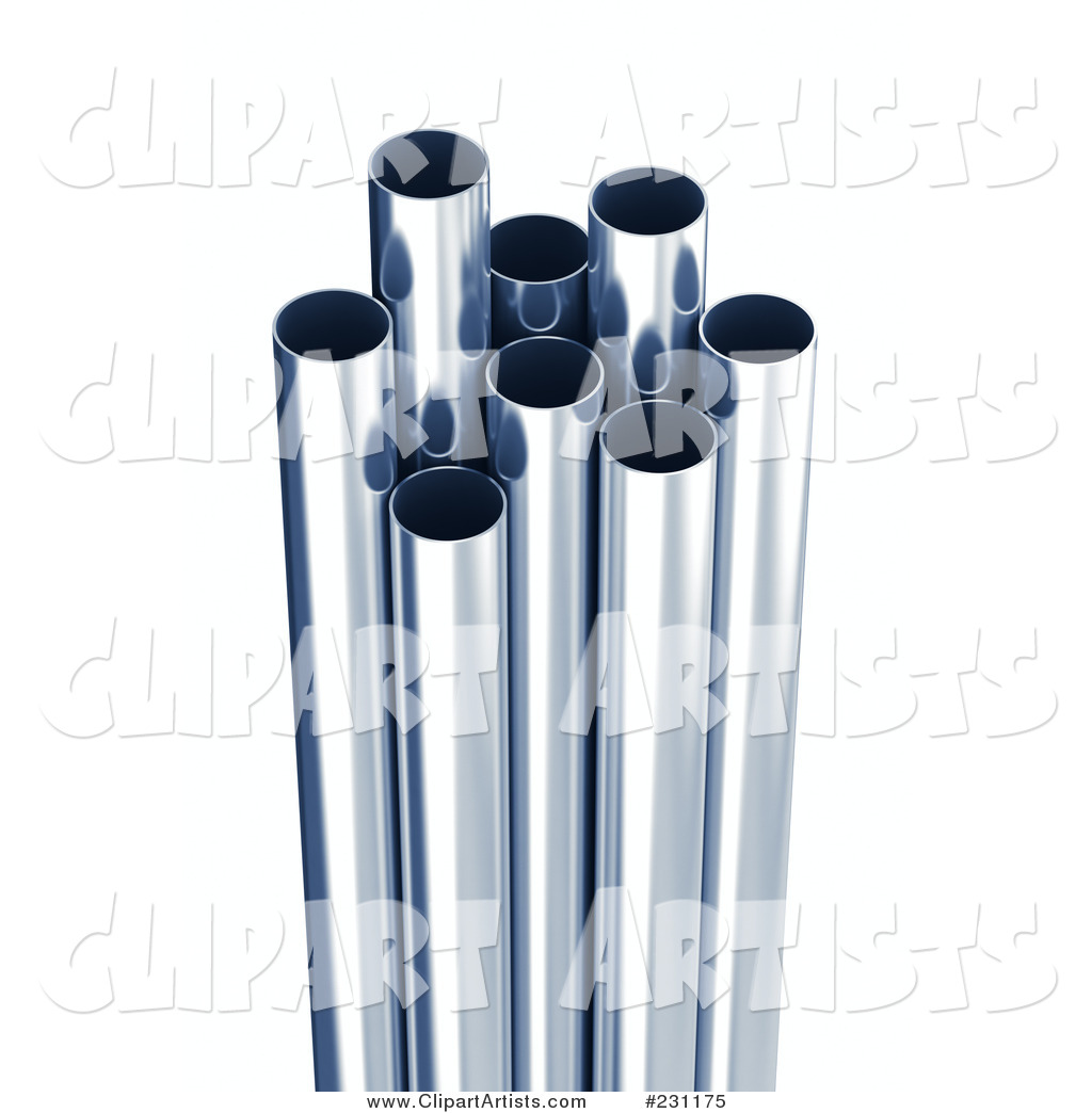Blue Tinted Metal Pipes - 1