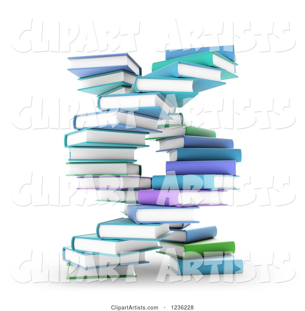 Books Forming a DNA Spiral