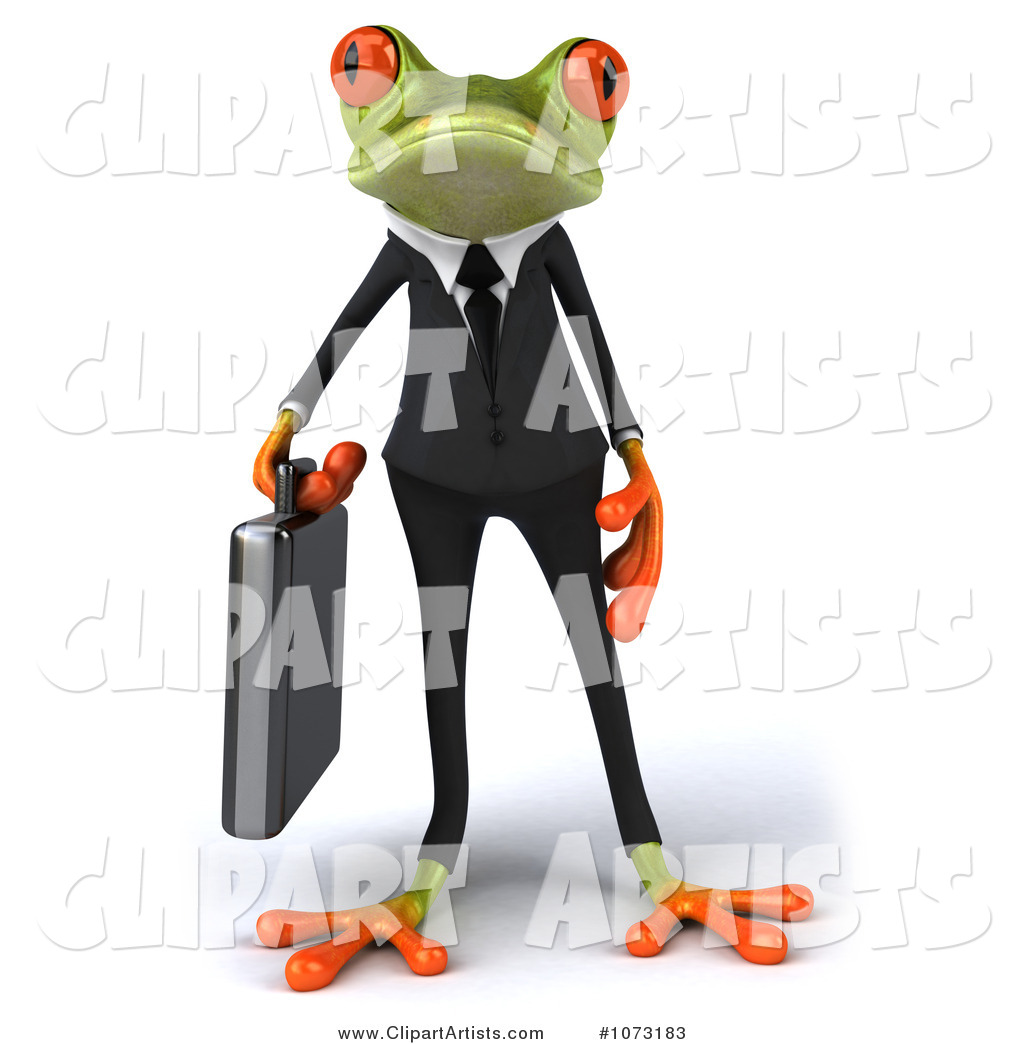 Business Springer Frog Carrying a Briefcase 1