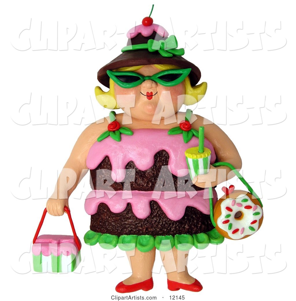 Chocolate Cake Woman Wearing Shades