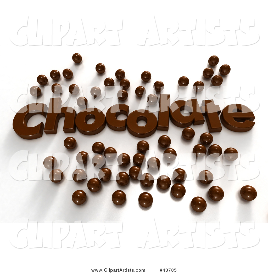 Chocolate Text Surrounded by Chocolate Candy Balls