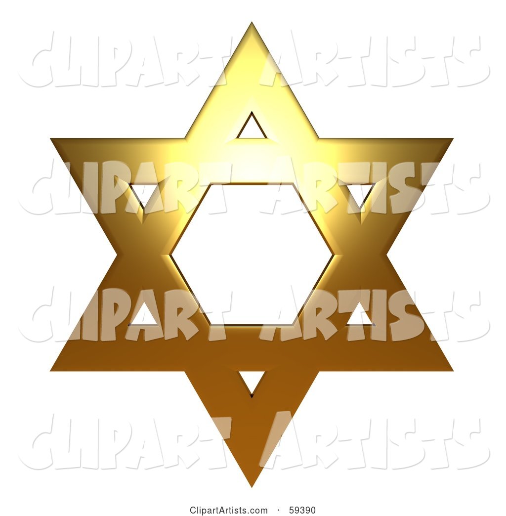 Copper Star of David on White