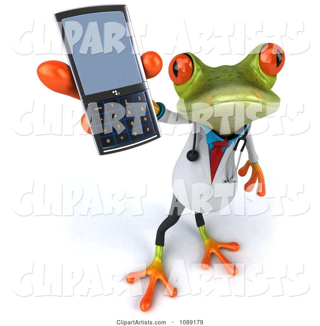 Doctor Springer Frog Holding a Cell Phone 1