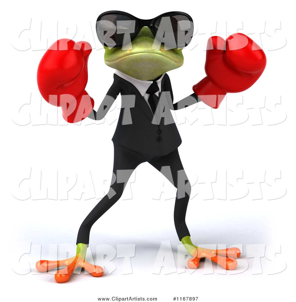 Formal Frog with Sunglasses and Boxing Gloves