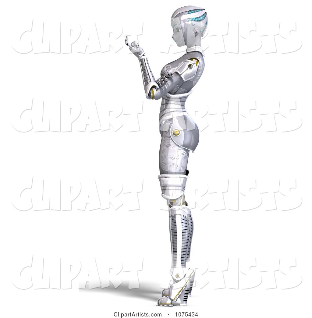 Futuristic Female Sci Fi Robot Beckoning
