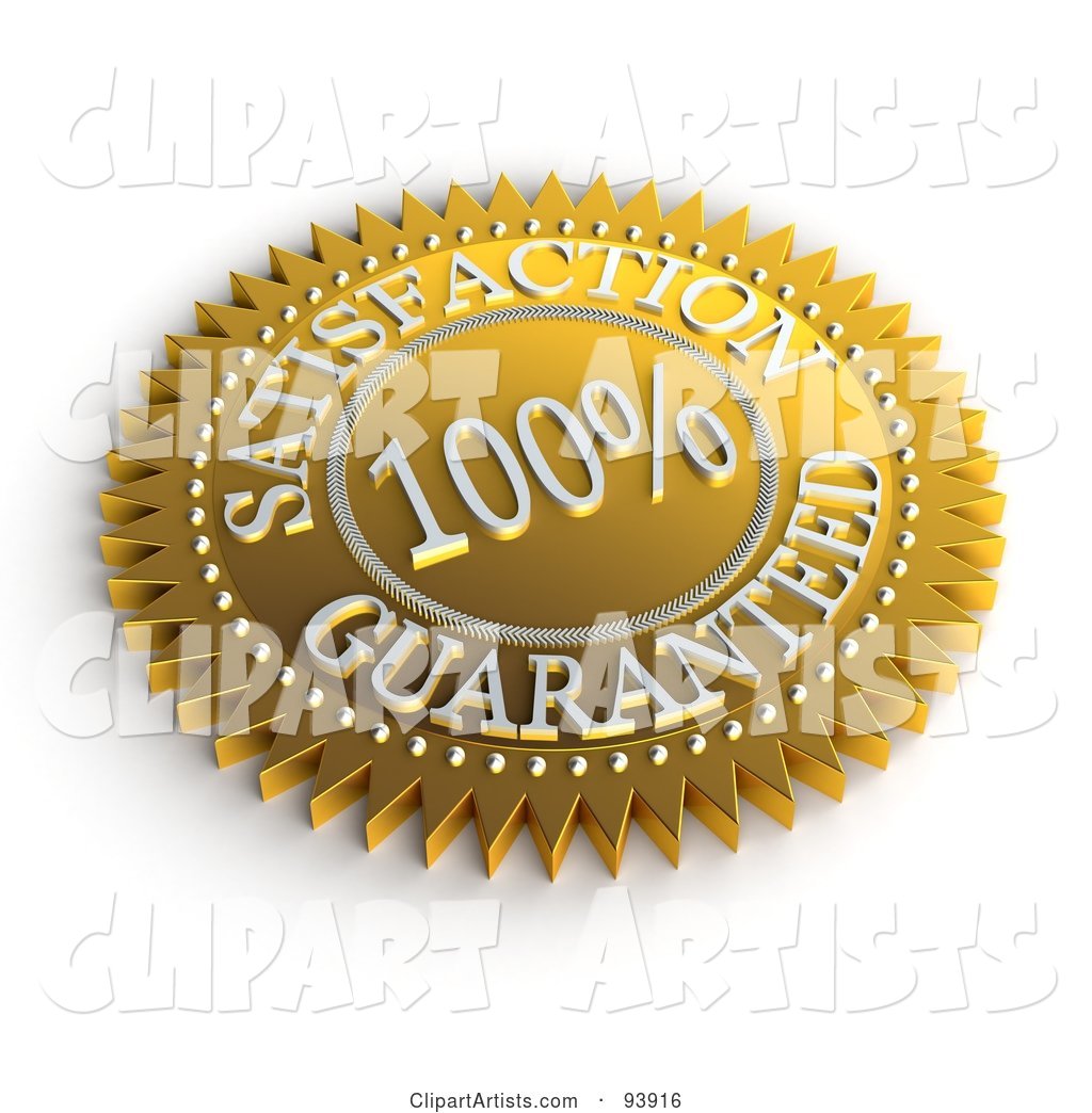 Golden 100 Percent Satisfaction Guaranteed Seal