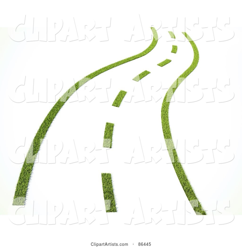 Grassy Road with Dotted Lines