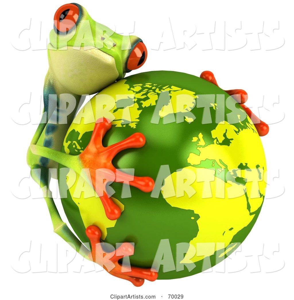 Green Poison Dart Frog Hugging the Earth