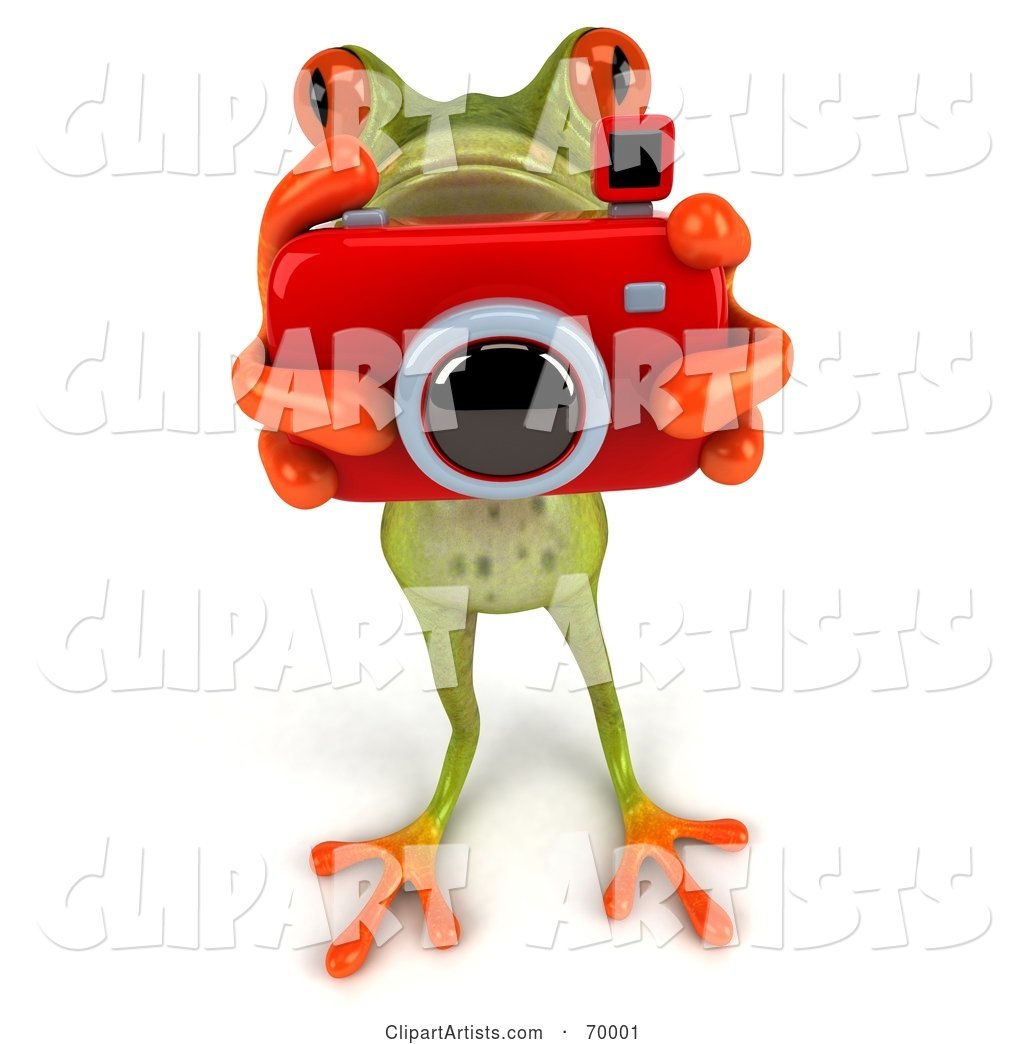 Green Tree Frog Taking Pictures - Pose 1