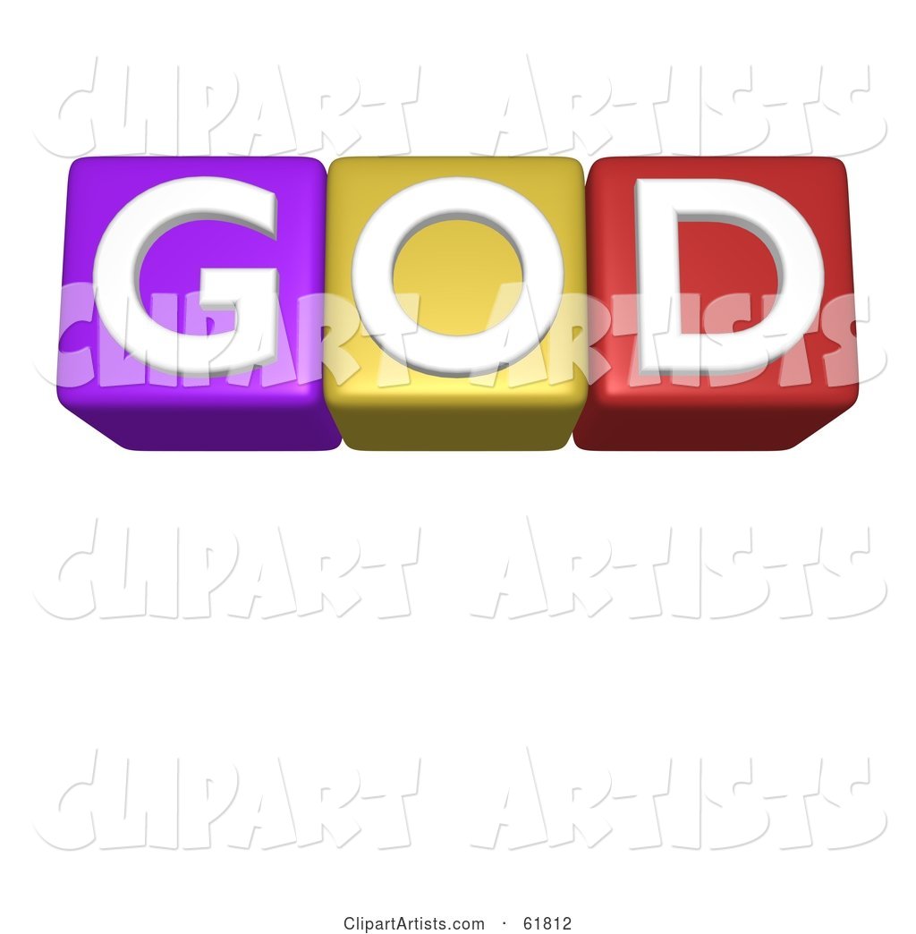 Line of Alphabet Blocks Spelling GOD
