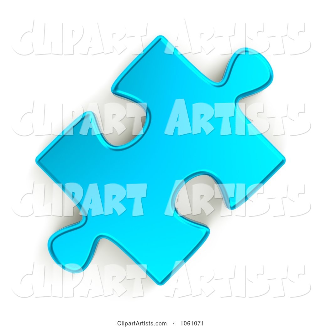 Metallic Blue Jigsaw Puzzle Piece