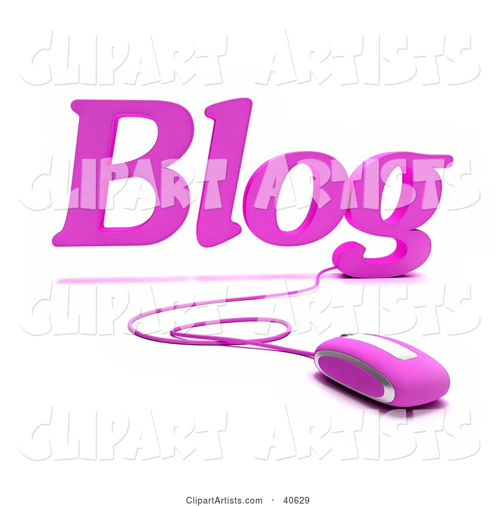 Pink Computer Mouse Connected to Blog Text