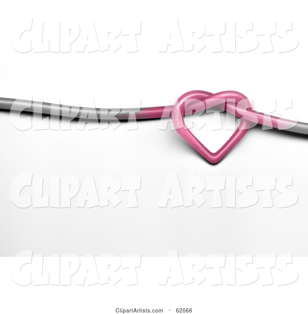 Pink Heart Knot in a Gray Wire