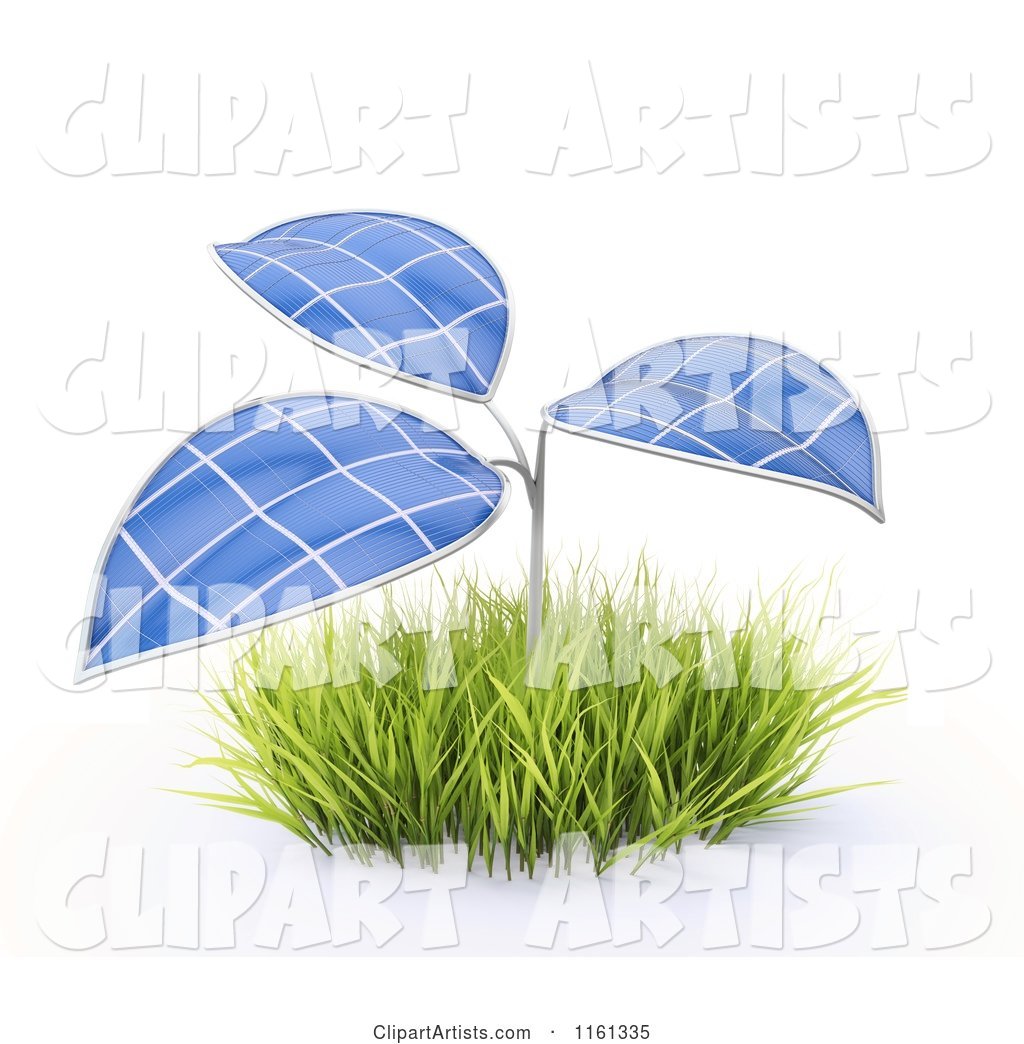 Plant with Photovoltaic Solar Panel Leaves