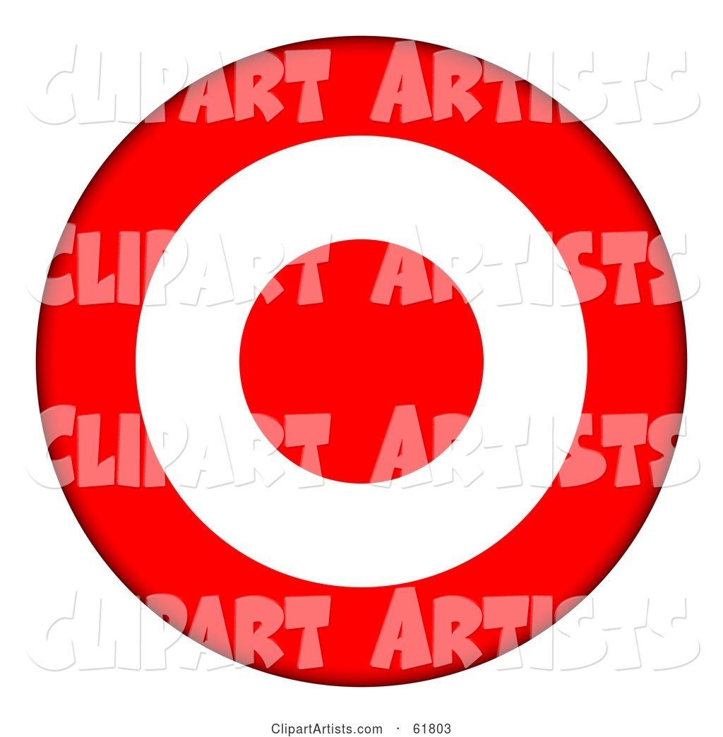 Red and White 3 Ring Bullseye Target
