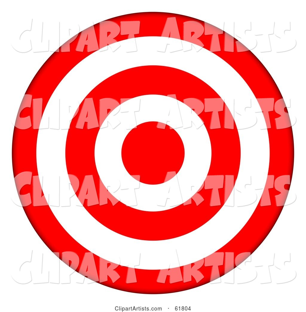 Red and White 5 Ring Bullseye Target