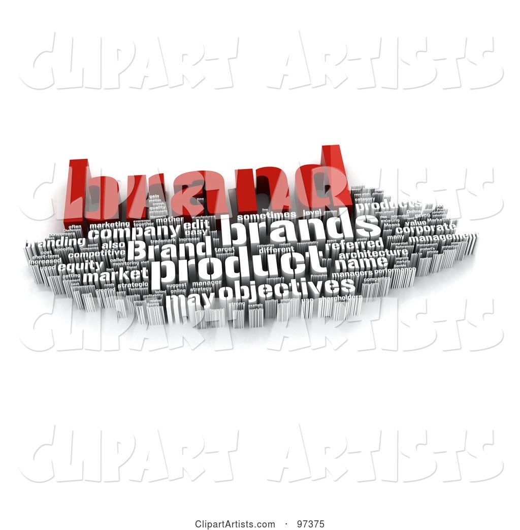 Red and White Branding Word Collage