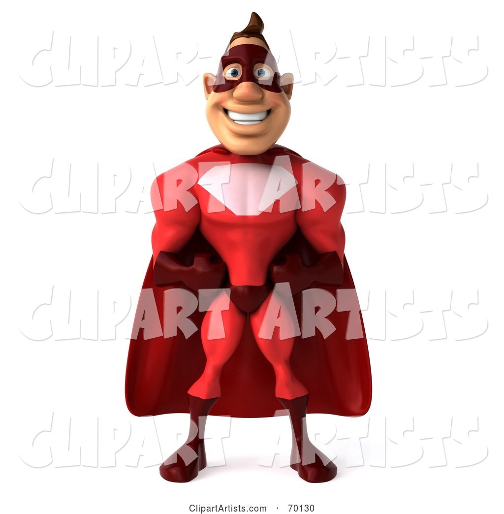 Red Super Hero Guy Standing - Pose 1