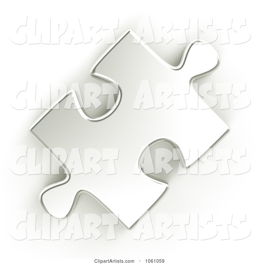 Silver Jigsaw Puzzle Piece