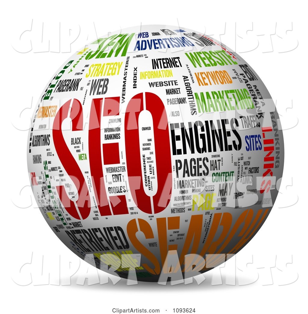 Sphere with a SEO Word Collage