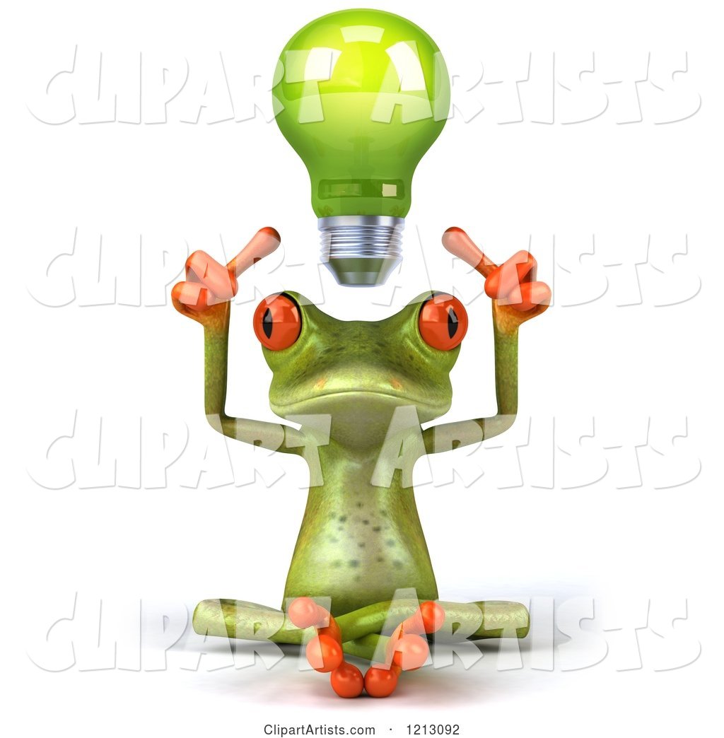 Springer Frog Sitting with a Light Bulb Above His Head