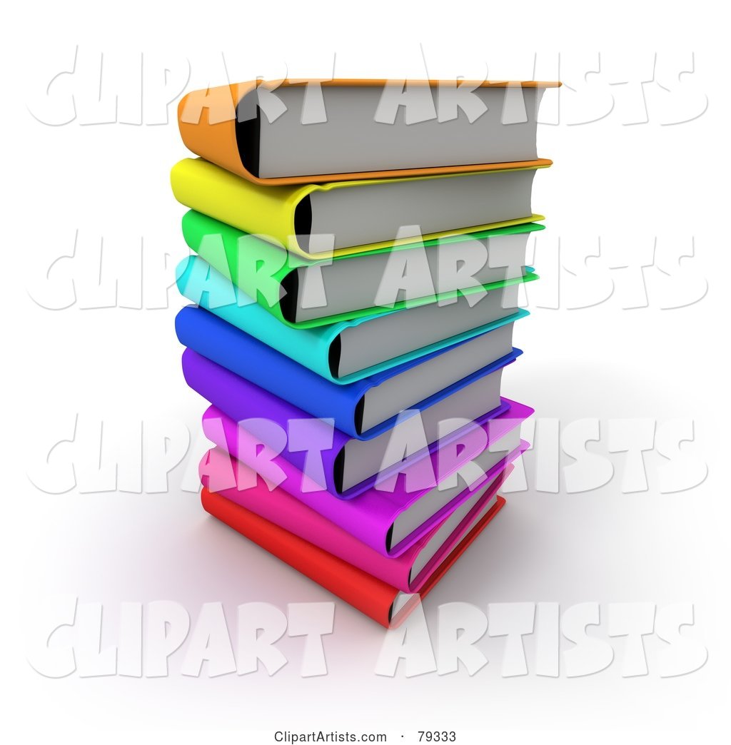 Stack of Colorful Literature Text Books - Version 2