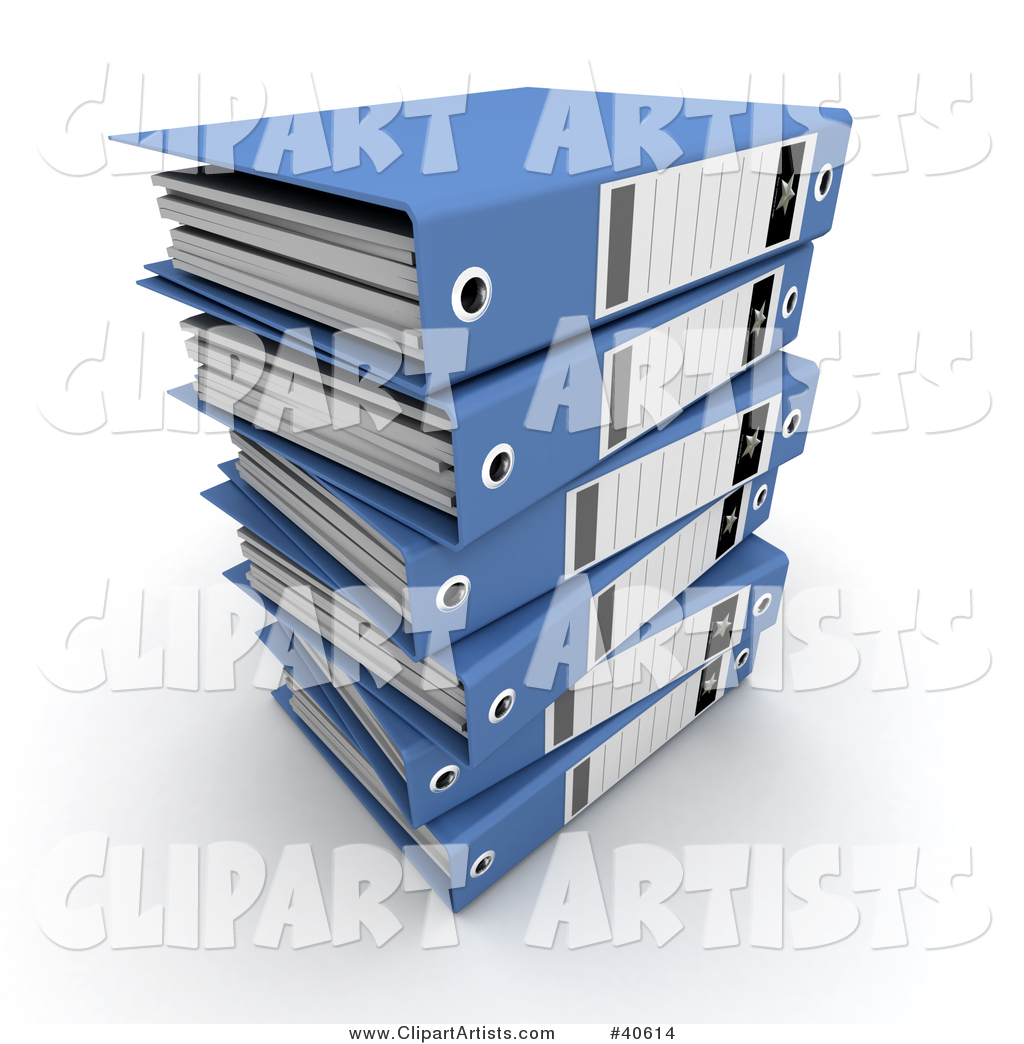 Stack of Ring Binders with Blank Labels