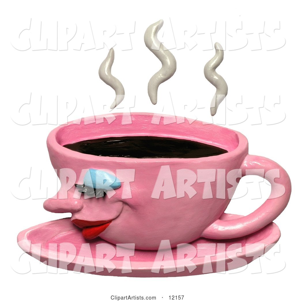 Steamy Pink Coffee Cup