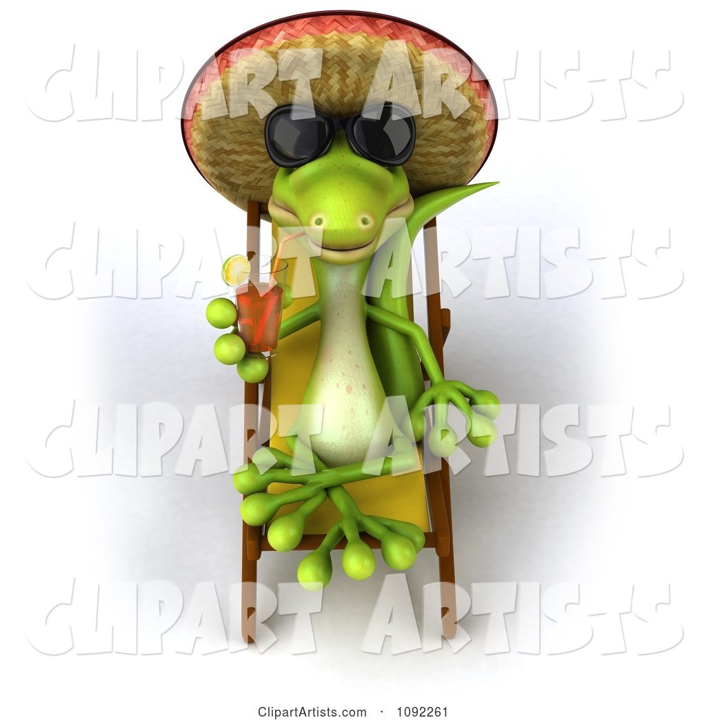 Sun Bathing Gecko Drinking Tea