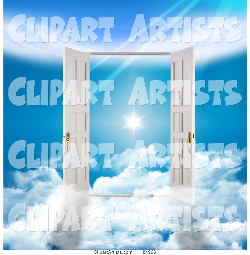 Two French Doors on Clouds, Opening to a Flare in the Heavens
