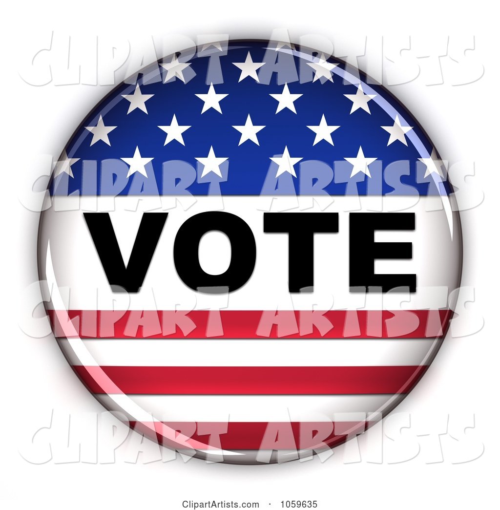 Vote Button with Stars and Stripes