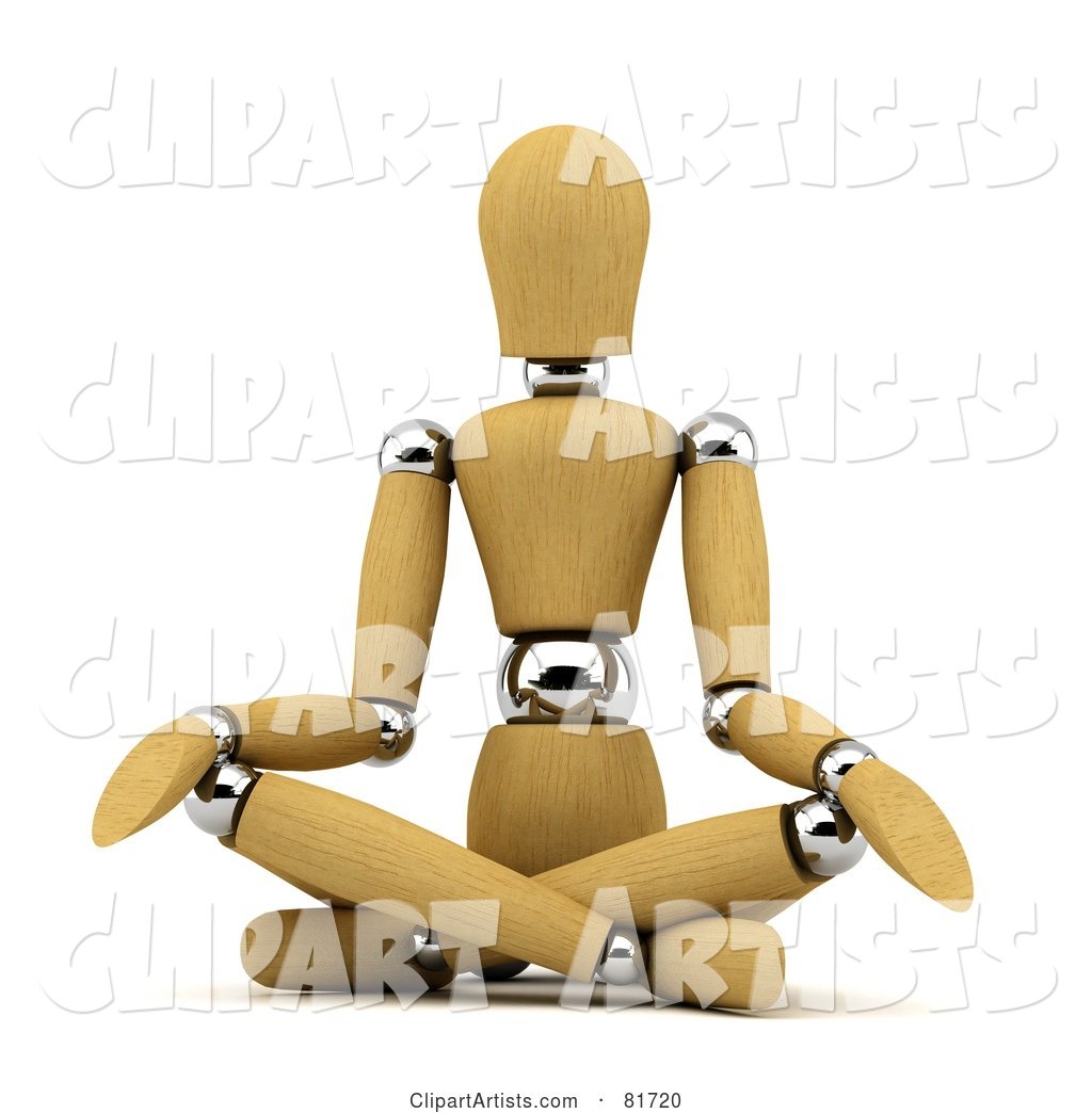 Wood Mannequin Sitting and Doing Yoga