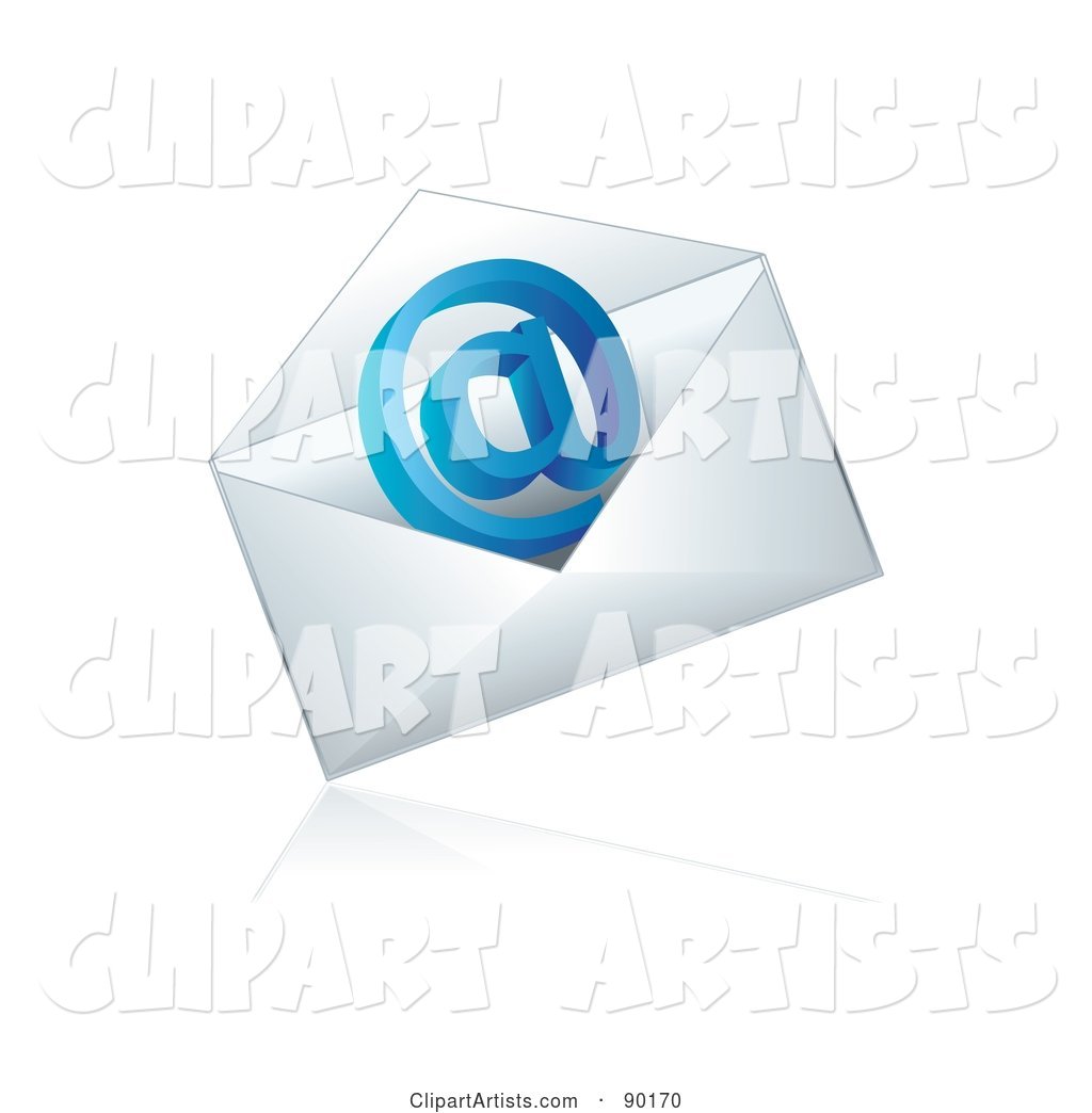Blue Email at Symbol in an Envelope