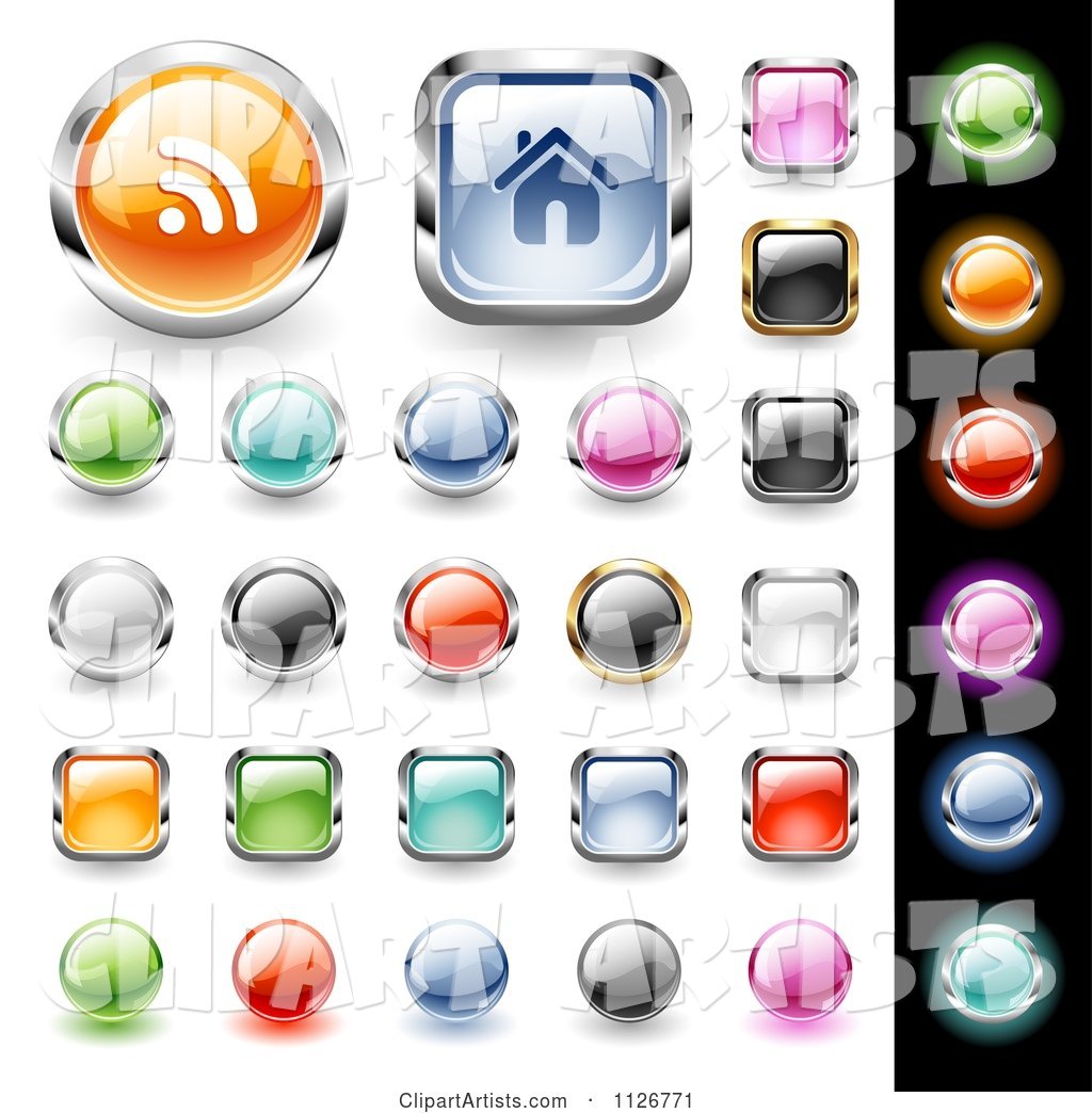 Colorful Website Icon Button Design Elements
