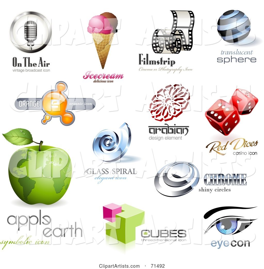 Digital Collage of Logo Icons - Version 3