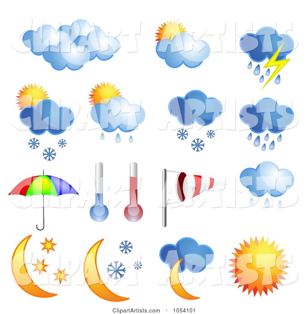 Digital Collage of Weather Icons